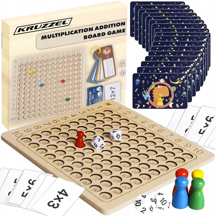 Образователна игра, Kruzzel, 144 карти, 27x27x0,7см, дърво, многоцветен