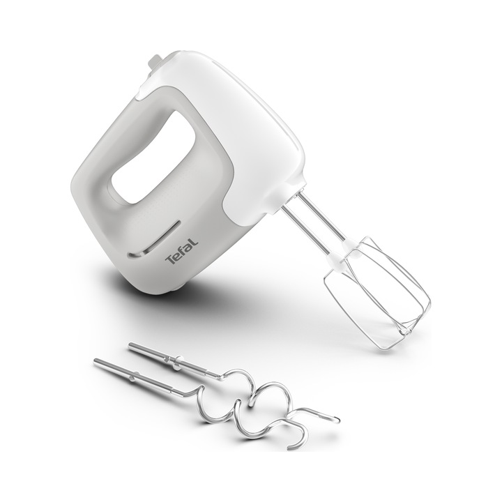 Ръчен миксер Tefal Prep'Mix, 5 скорости, 450W, инокс, бял