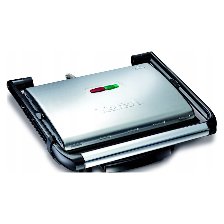 Grill electric Tefal Inicio, 2000 W, 740 cm, negru, dimensiuni placi 28.8x25.8 cm