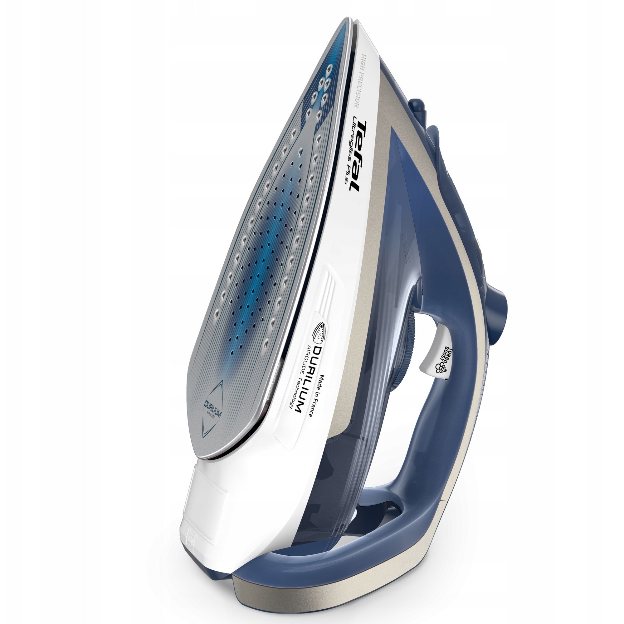 Fier de calcat cu abur Tefal Ultragliss Plus FV6812, 2800W, 50g/min, alb-albastru, 270ml