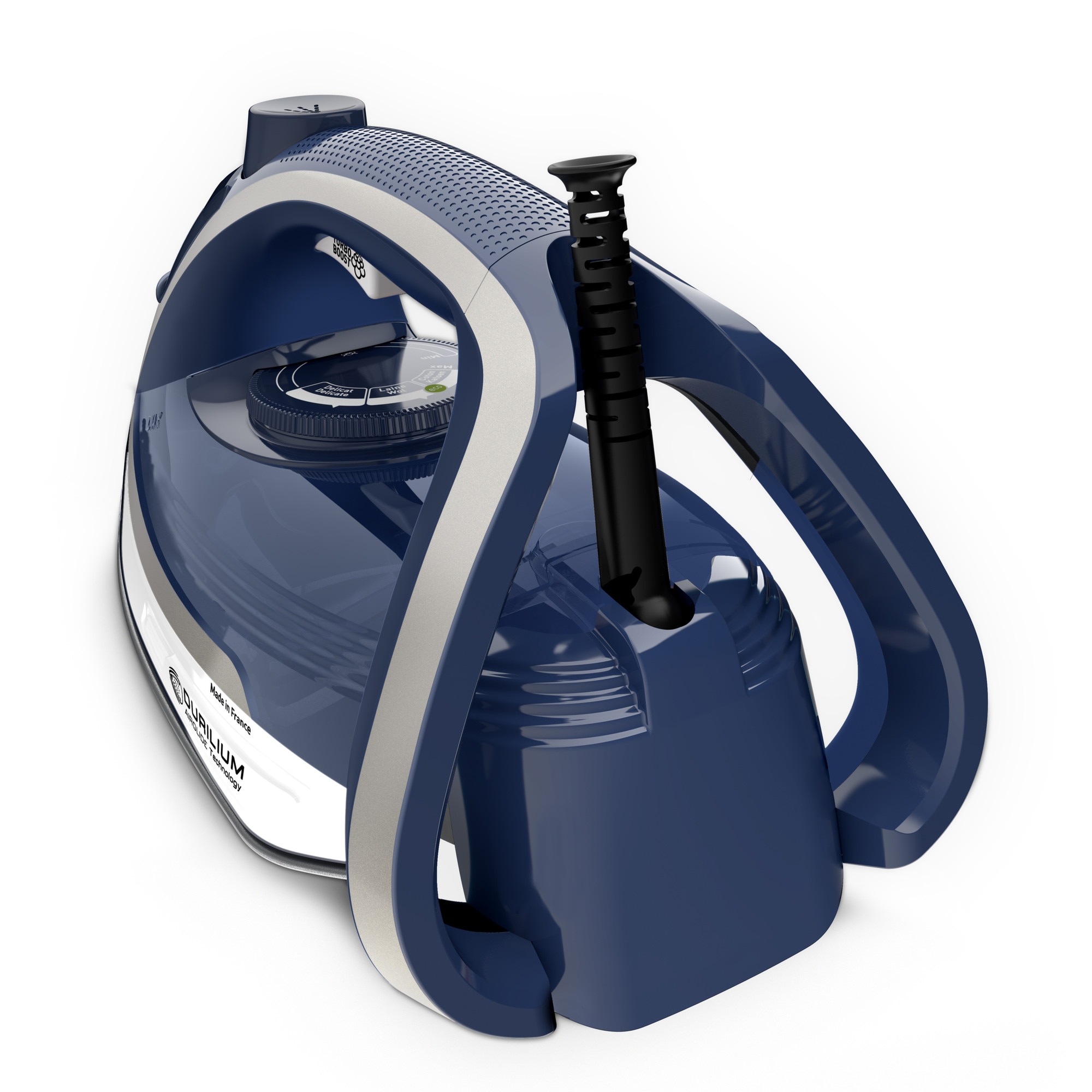 Fier de calcat cu abur Tefal Ultragliss Plus FV6812, 2800W, 50g/min, alb-albastru, 270ml