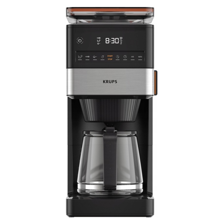 Espressor cu filtru KRUPS Grind Aroma XL KM8428, 1000W, 1,5l, 12-18 cesti, negru