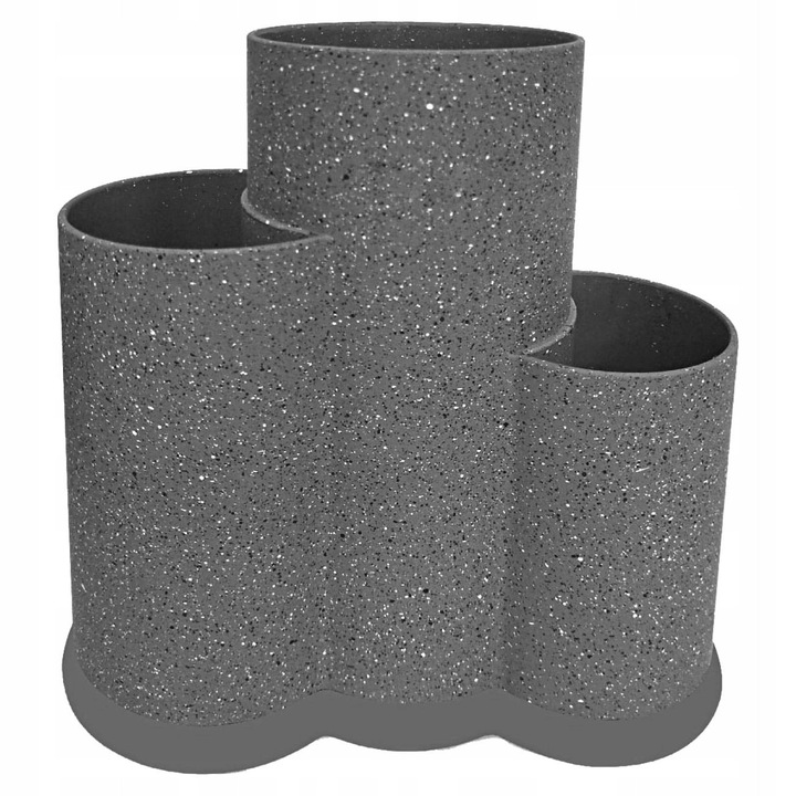 Поставка за прибори Krisberg KR 2530, блок за ножове, 3 отделения, сив, 23x22см