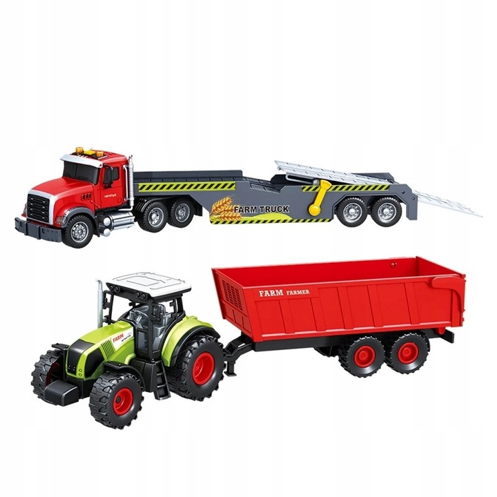 Camion cu remorca si tractor, Nobo Kids, efecte sonore, 9x53x11cm