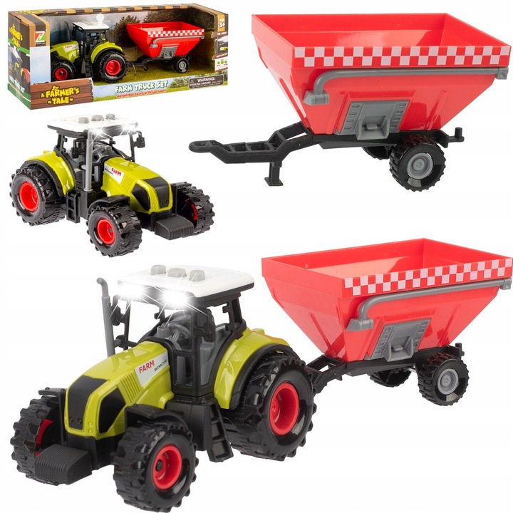 Tractor cu remorca, NORIMPEX, metal, LED, 28cm