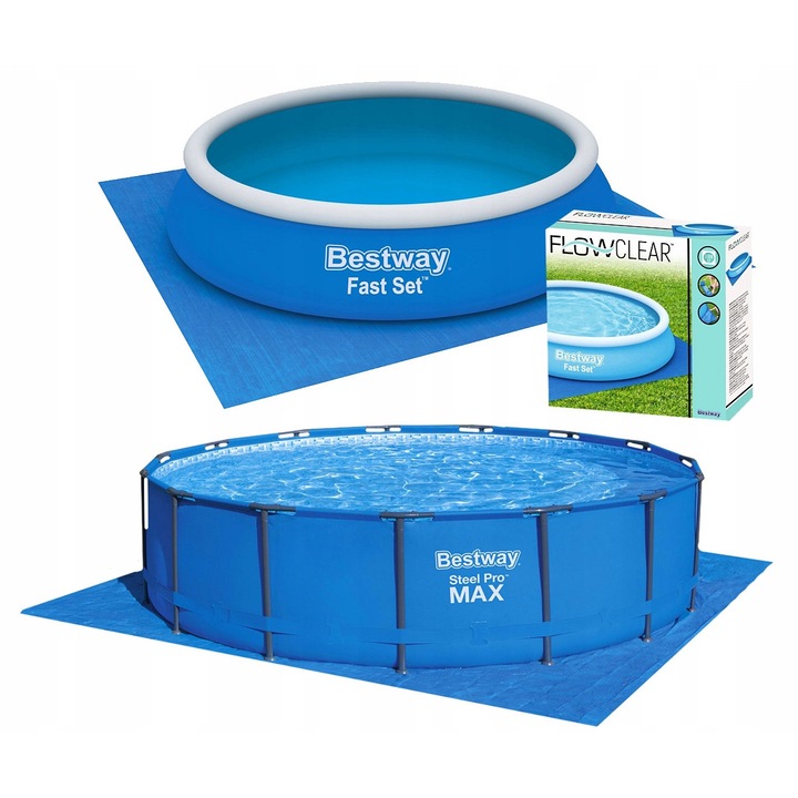 Подложка за басейн Bestway 396x396 см синя