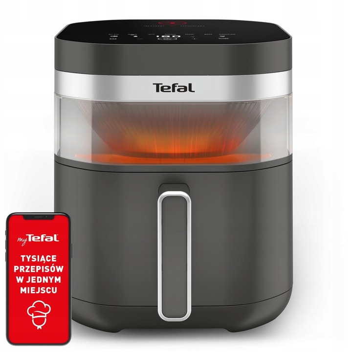 Friteuza beztusoasa Tefal Easy Fry Infrared, 7l, 8 programe automate, neagra