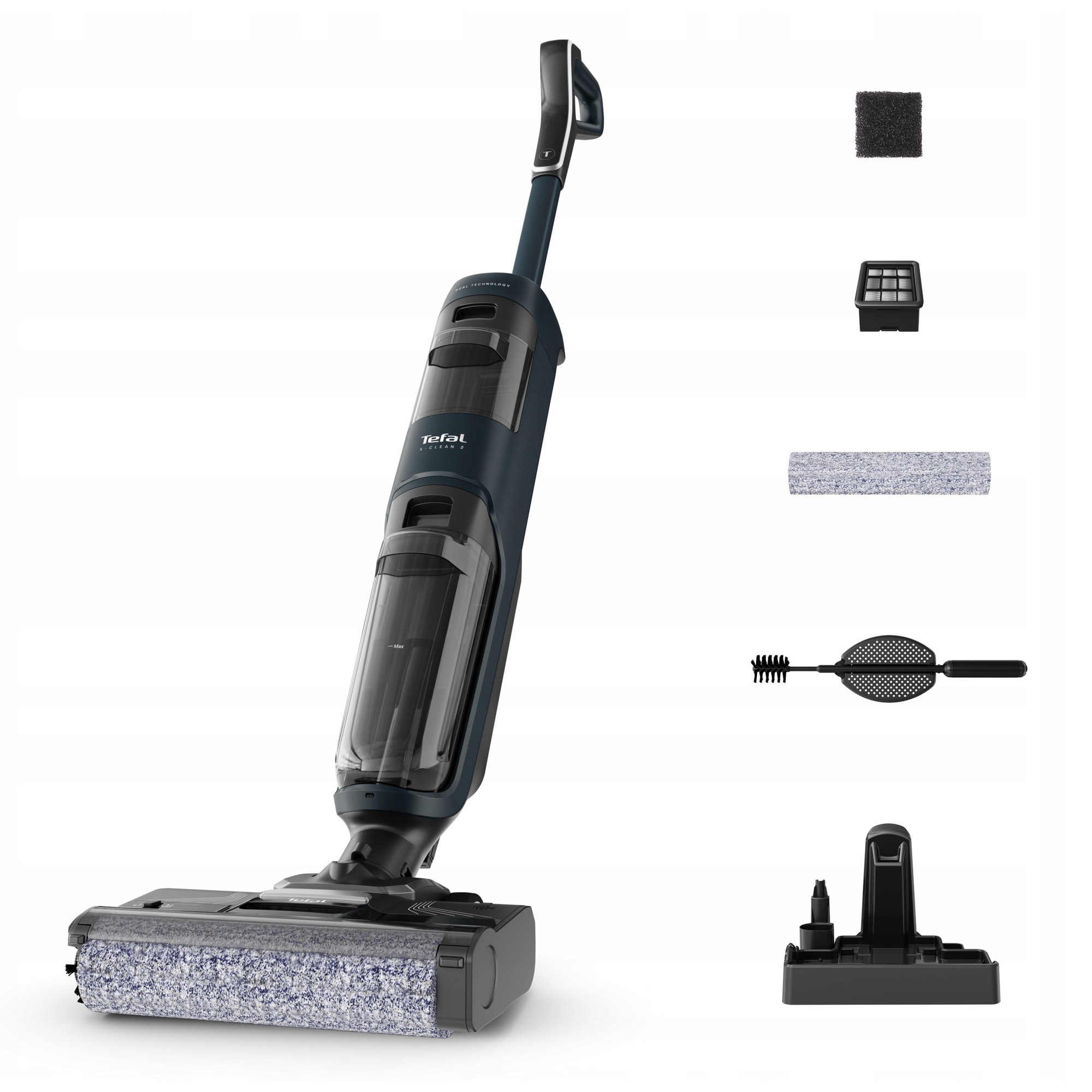 Aspirator vertical fara fir 2 in 1 Tefal X-Clean 2, 120W, 35 min autonomie, 1.1 kg, multicolor