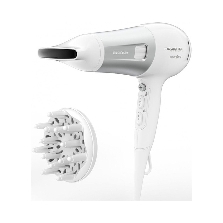 Uscator de par Rowenta Powerline CV5930, 2400 W, 6 setari, cu difuzor, negru