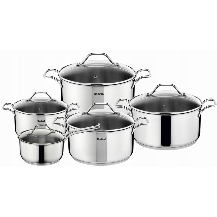 Tefal Intuition edénykészlet, 10 db-os, inox, 16x18x20x22x24cm