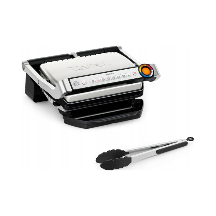 Grill electric Optigrill+ 2000 W, 600 cm2, 6 programe automate, argintiu, 30x20 cm