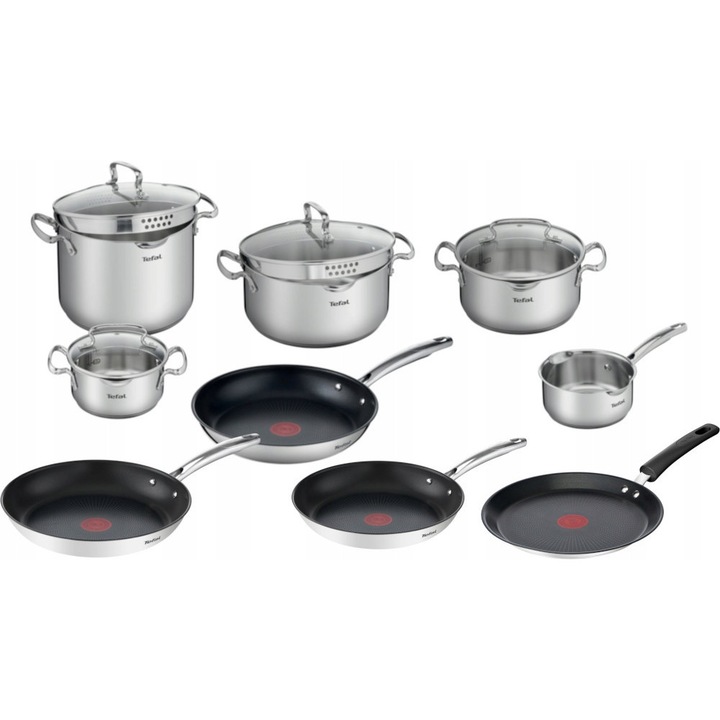 Tefal Duetto+ edénykészlet, 13 részes, rozsdamentes acél, 16x20x22x24cm