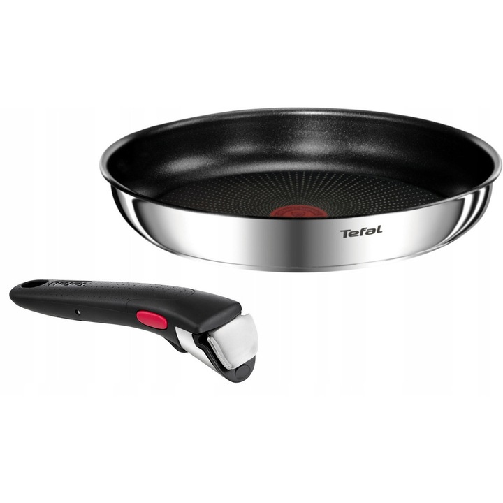 Тиган Tefal Ingenio Emotion 28см, комплект 2 части, черен, с подвижна дръжка