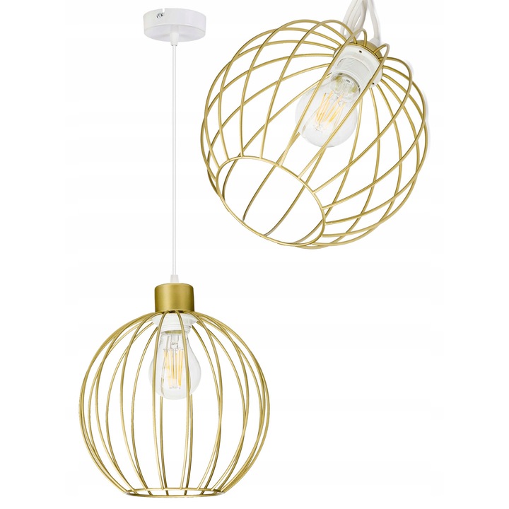 Függőlámpa, LED-ONE, DRUTI KULA XL sorozat, fém, arany, 1 db E27 fényforrás, 23x20cm