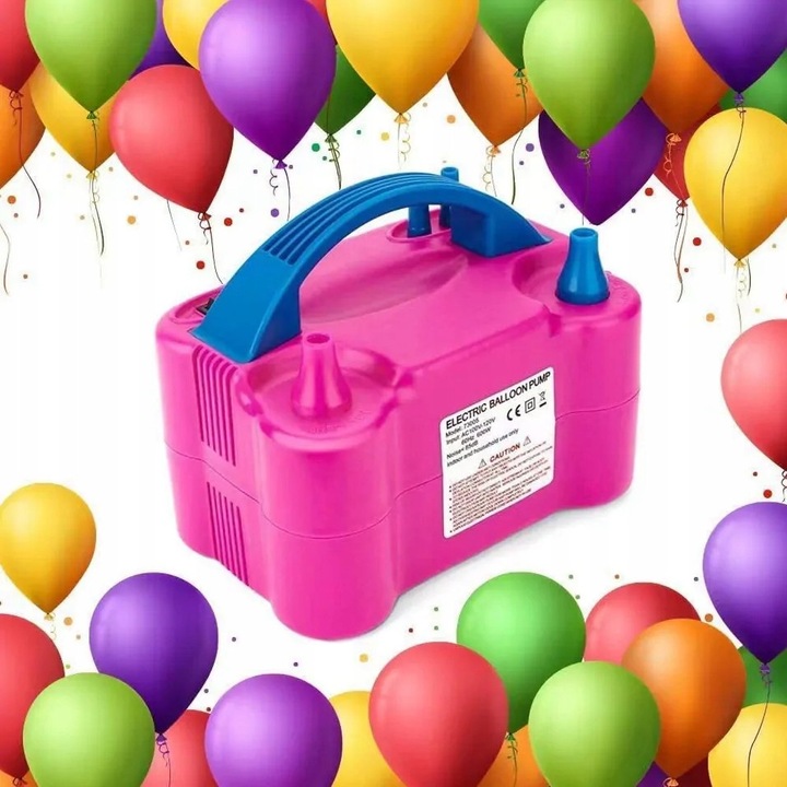 Pompa electrica pentru baloane, Hurtnet, dubla, 600W, 20x13x15cm, set cu 2 capete