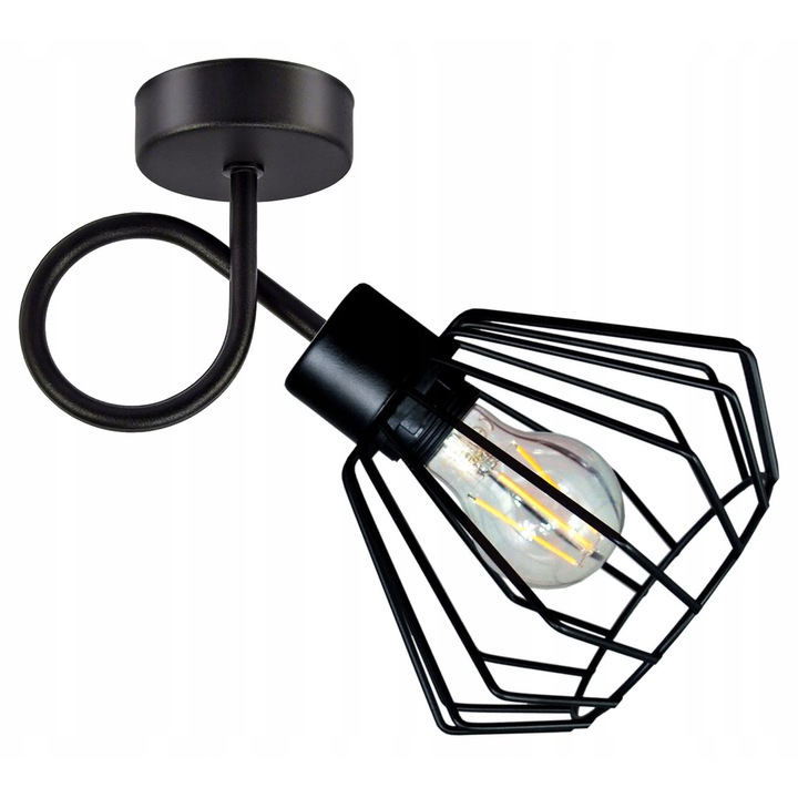 Lámpa fali lámpa E27, LED-ONE, Drut Loft, 20cm magas, fém, szerelőkészlet