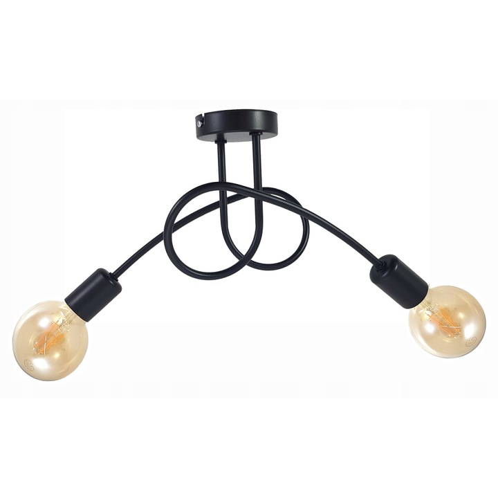 LED-ONE loft függőlámpa, 2x E27, fekete, 25x35cm
