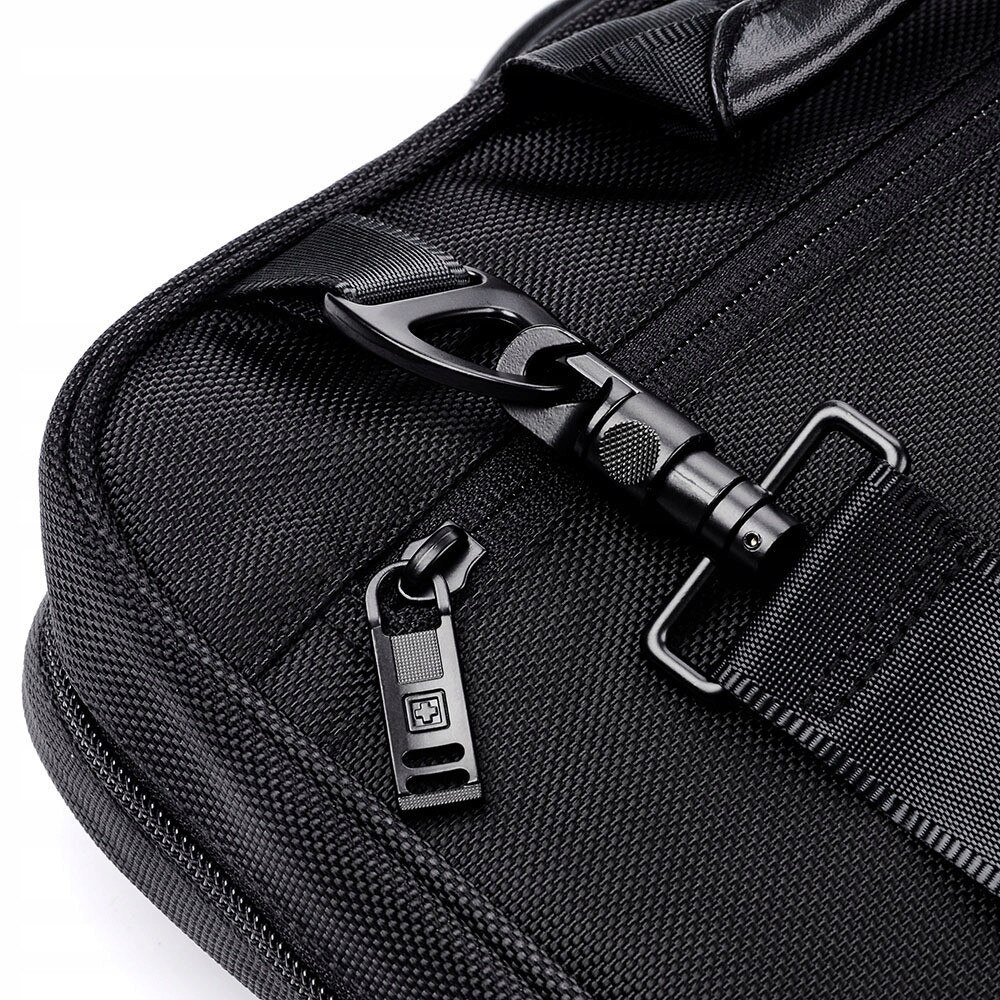 Geanta laptop SwissBags Sion, 6,2L, neagra, 41x28x6cm