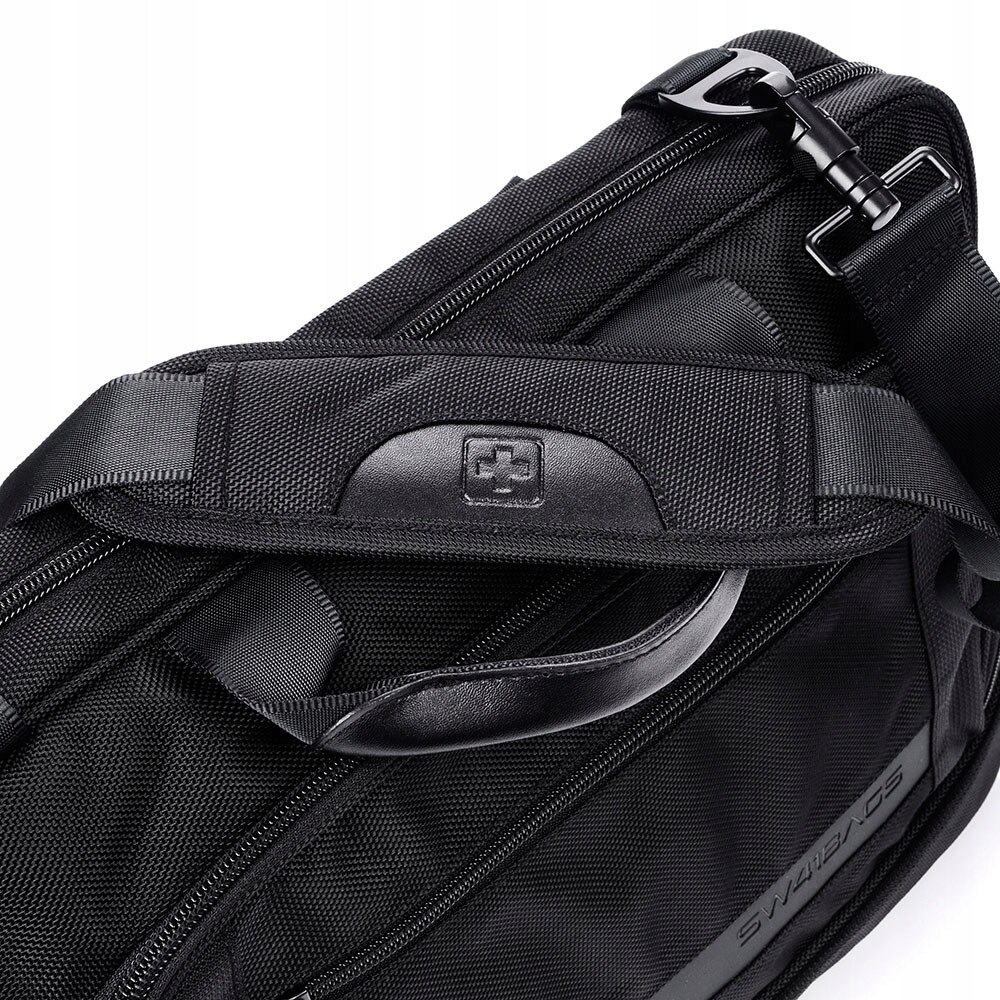 Geanta laptop SwissBags Sion, 6,2L, neagra, 41x28x6cm