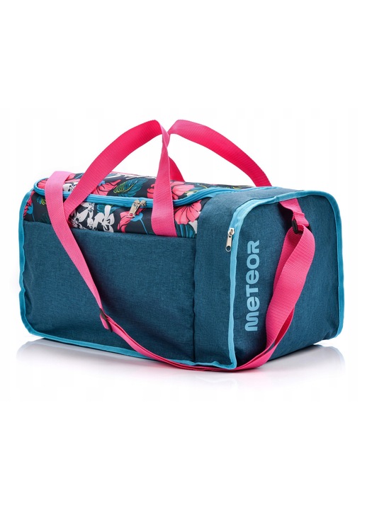 Meteor Widar fitnesz táska, rózsaszín/kék, 40l, 50x30x27cm, oldalsó zsebbel