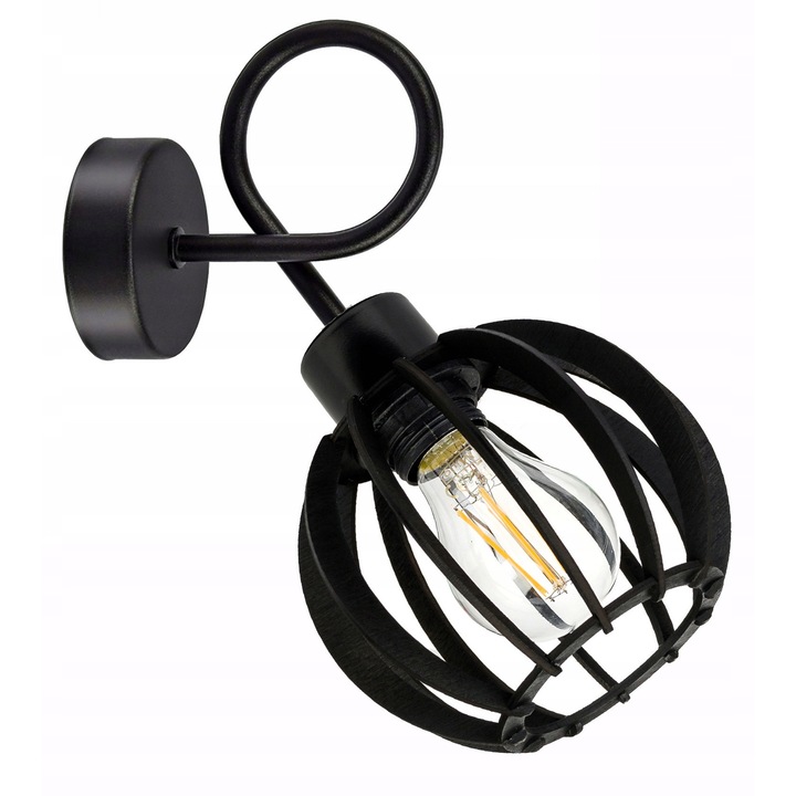 Lámpa fali, LED-ONE, 1x E27, fekete, 20x10cm