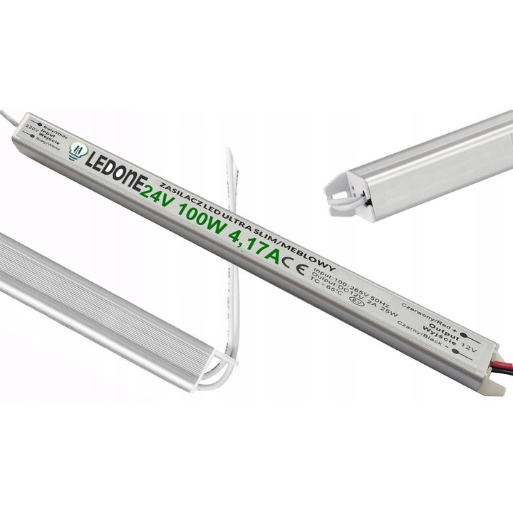 24V 100W 4,17A ultra vékony LED-ONE tápegység, IP20, 35x1,9x1,8cm