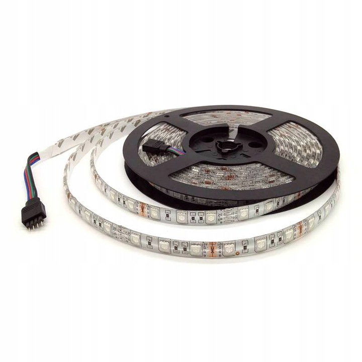 Banda LED RGB 300 SMD 5050 5m, vízálló, 12V, 14.4W, fehér