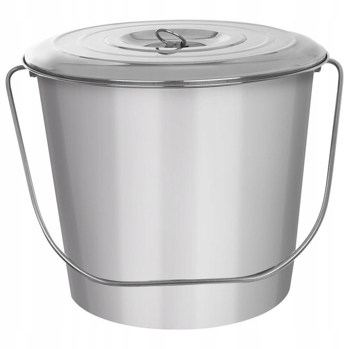 Galeata metalica inoxidabila pentru alimente 12L, 27x30cm, argintie