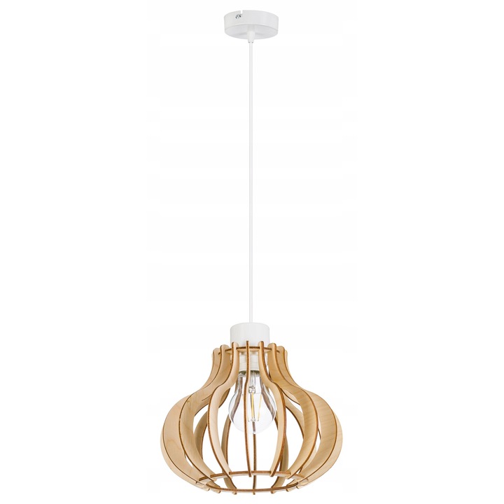 Окачена лампа LED-ONE ZWIS Loft, дърво, 1x E27, 95см, 10см диаметър, IP20