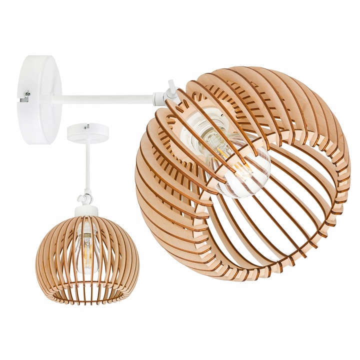 Лампа 2в1 LED-ONE, Регулатор, Правоъгълна, 20x10см, E27, 1 източник на светлина, Дърво