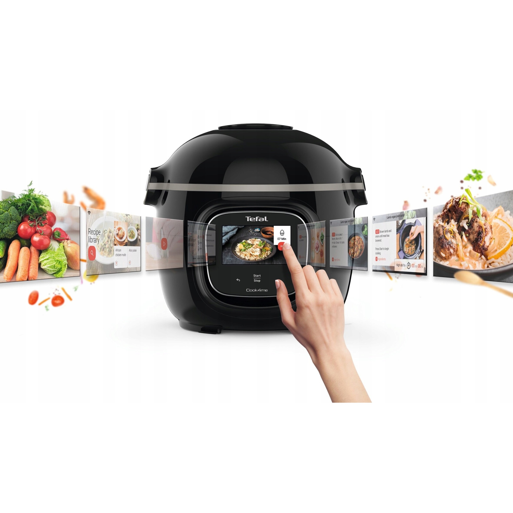 Multicooker Tefal Cook4me Touch 6L, 13 functii, Wi-Fi, negru - eMAG.ro