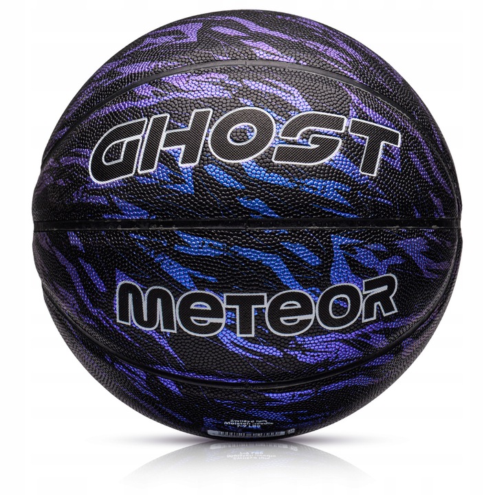Баскетболна топка Meteor Ghost 7, холографска, синьо-виолетова, 75-78 см