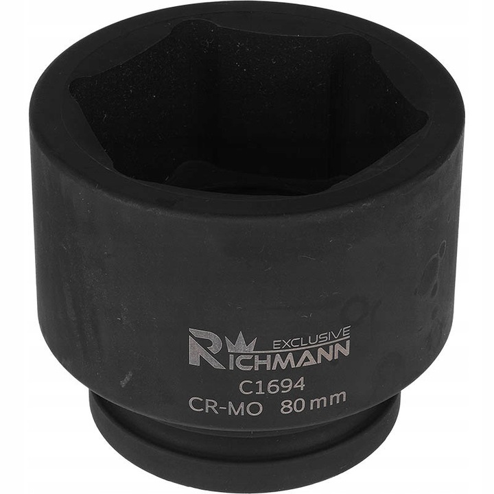 Cheie tubulara de impact 1" RICHMANN, 80mm, 6-puncte, din otel crom-molibden
