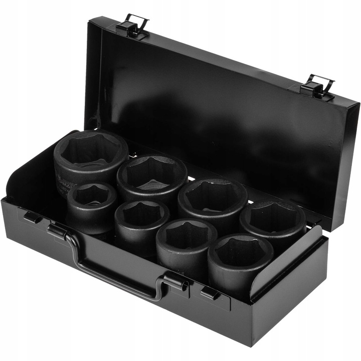 Set 8 tubulare RICHMANN C4023, otel Cr-Mo, 24-41 mm, carcasa metal, negru