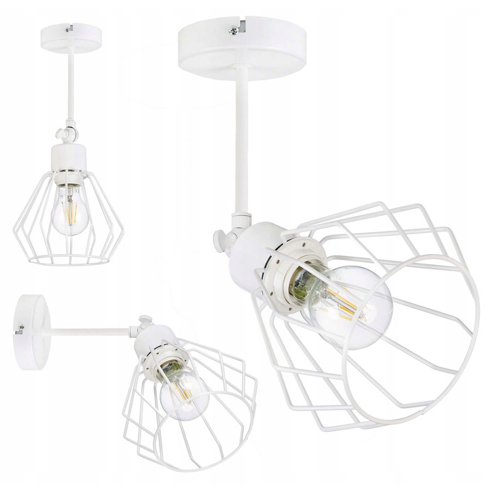 Висяща лампа и аплик LED-ONE, бял проводник, 20 см височина, 1 източник на светлина E27