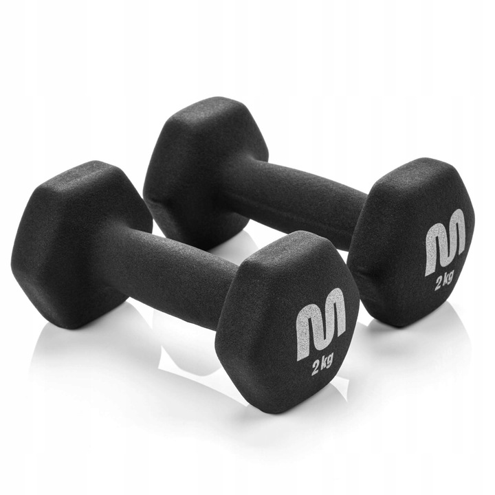 Set haltere Meteor 2x2kg, fitness, zapada, negru
