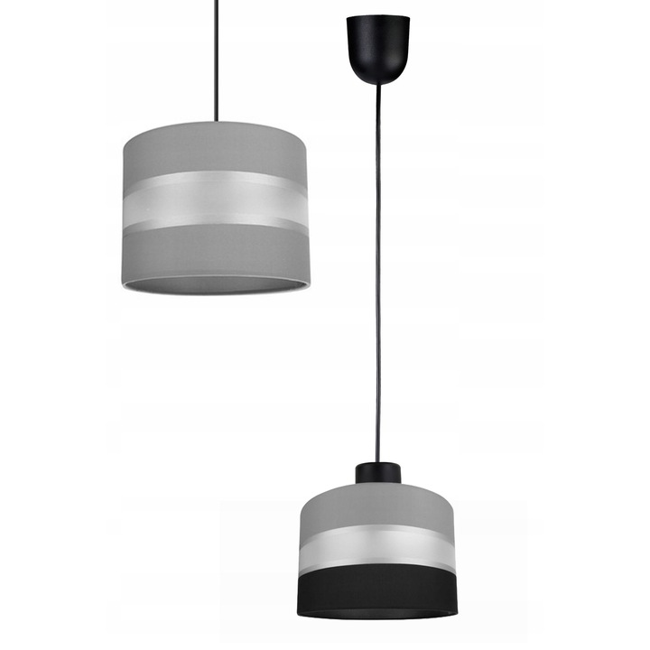 LED-ONE висяща лампа, модел Abazur, 1xE27, регулируема височина до 100см, диаметър 20см, бял/черен