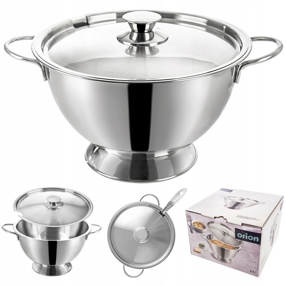 Orion Bol de inox x26 x18cm argintiu 33,5x26,5x18cm, 4,5 litri, cu capac