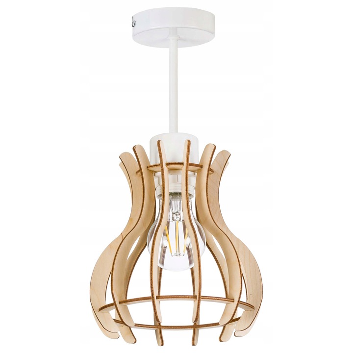 Plafoniera Suspendata Loft Lemn E27 1x60W