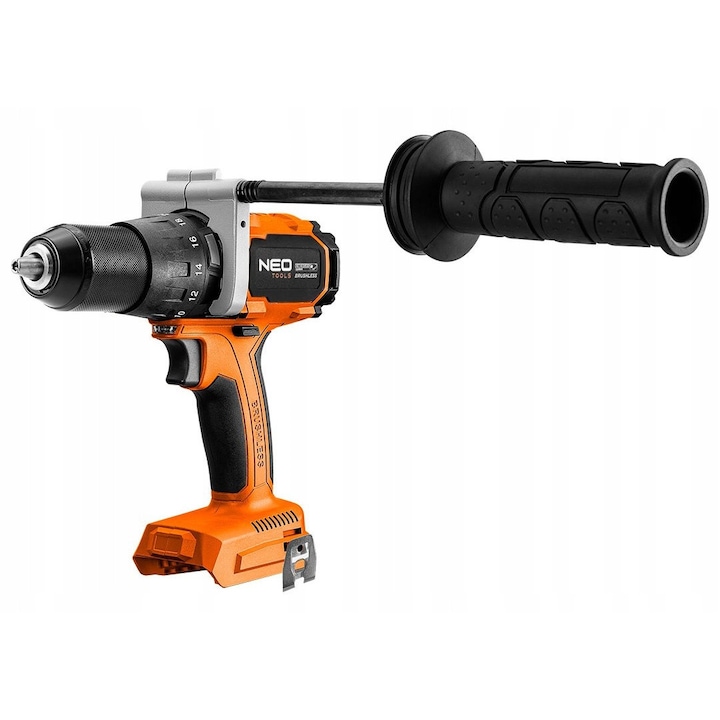 Bormasina cu percutie/surubelnita cu impact NEO TOOLS Energy+ 04-616, fara perii (brushless), 100 Nm, 18 V, portocaliu-negru, fara acumulator