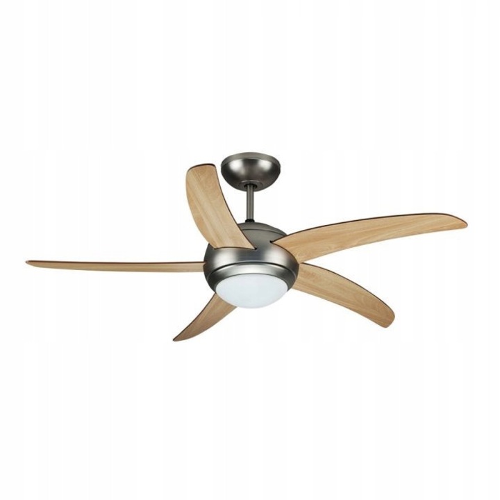 V-TAC mennyezeti ventilátor 60W 132cm 2xE27 távirányítóval, fa színű