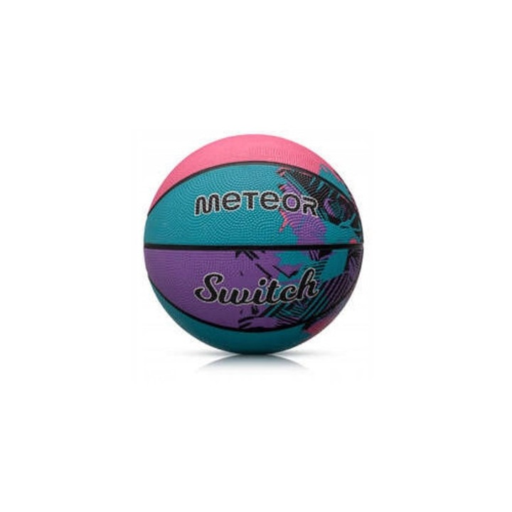 Баскетболна топка Meteor Switch 5, многоцветна, 22 см диаметър, 480 г