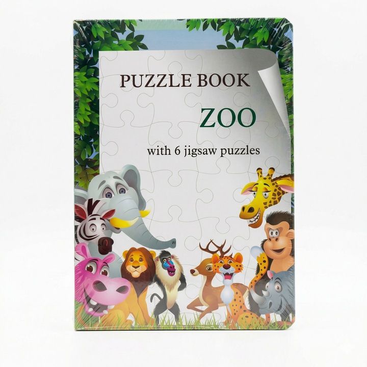 Puzzle Könyv Állatkert, Könyv 6 Állatkerti Állatos Puzzle-lal, 3 év+