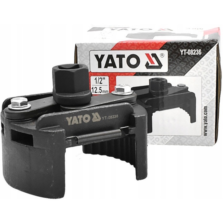 Регулируем ключ за маслени филтри Yato YT-08236, за диаметри 80-105 мм, работи в двете посоки, захват 1/2" (12,5 мм), CrMo стомана, черен