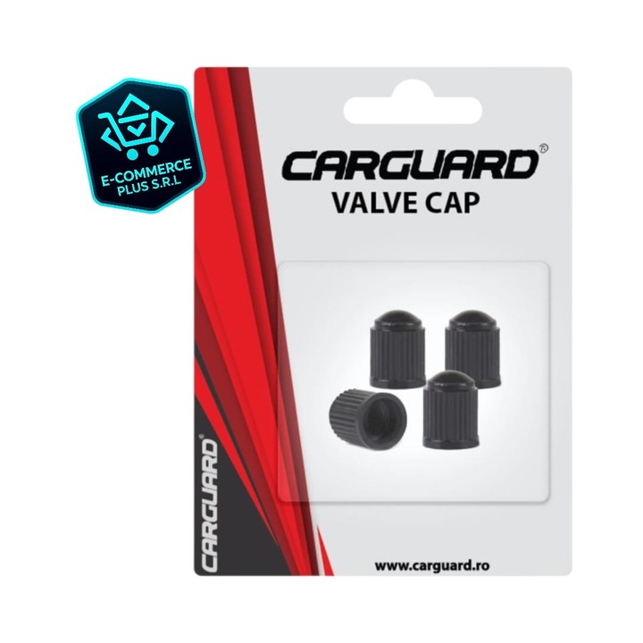 Set 4 Capace valve roti CARGUARD, universale pentru masina, bicicleta, motocicleta rezistente la praf si umezeala, din plastic negru