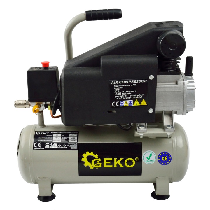 Compresor mobil Geko 8L, 1,5kW, 118L/min, 8BAR