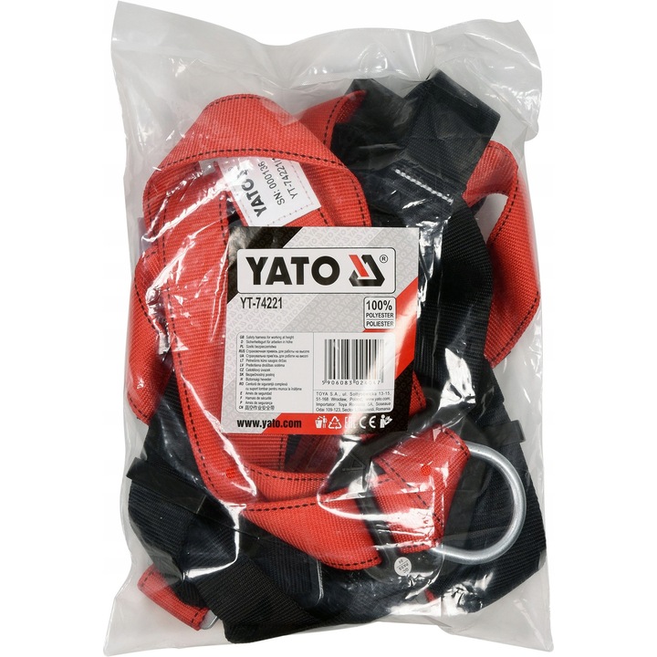 Yato YT-74221 biztonsági heveder, poliészter, állítható, univerzális, fekete