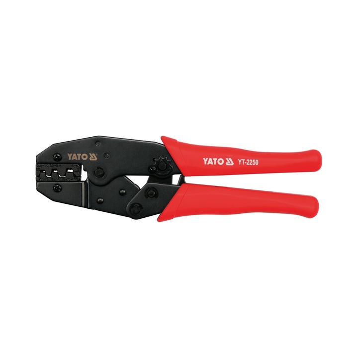 Клещи Yato YT-2250 за кримпване на неизолирани конектори, 0.5-6 mm2, 220mm, черни