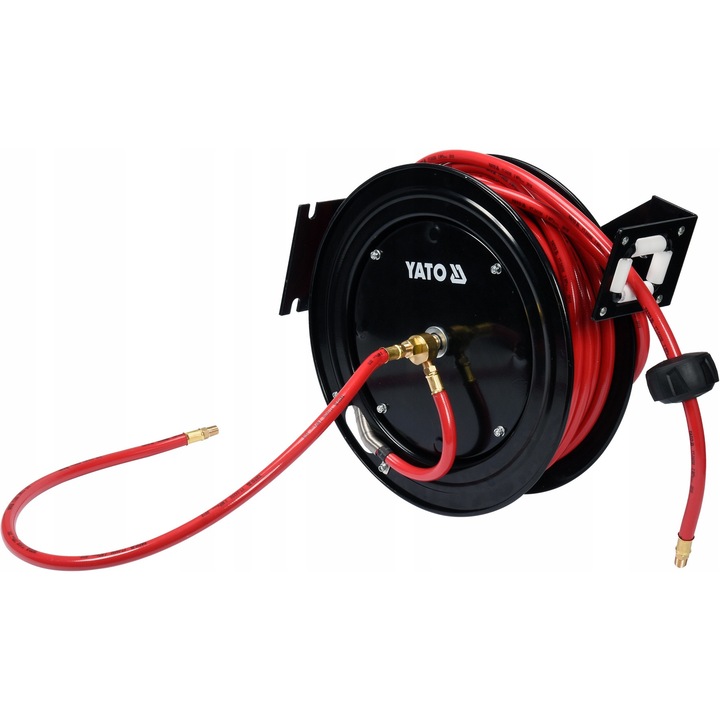 Furtun pneumatic 9,5mm x 15m cu sistem de retractare Yato, flexibil, PVC