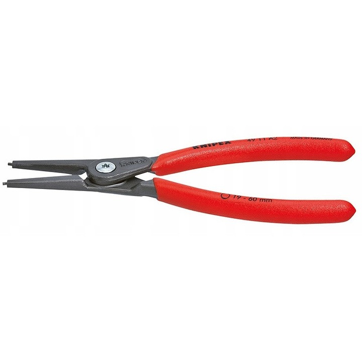 Knipex 49 11 A4 külső seegergyűrű fogó, precíziós, egyenes hegyekkel, foszfátozott, 320 mm, piros, 1 db